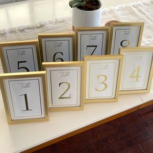 Table Numbers 1-8 In Frames